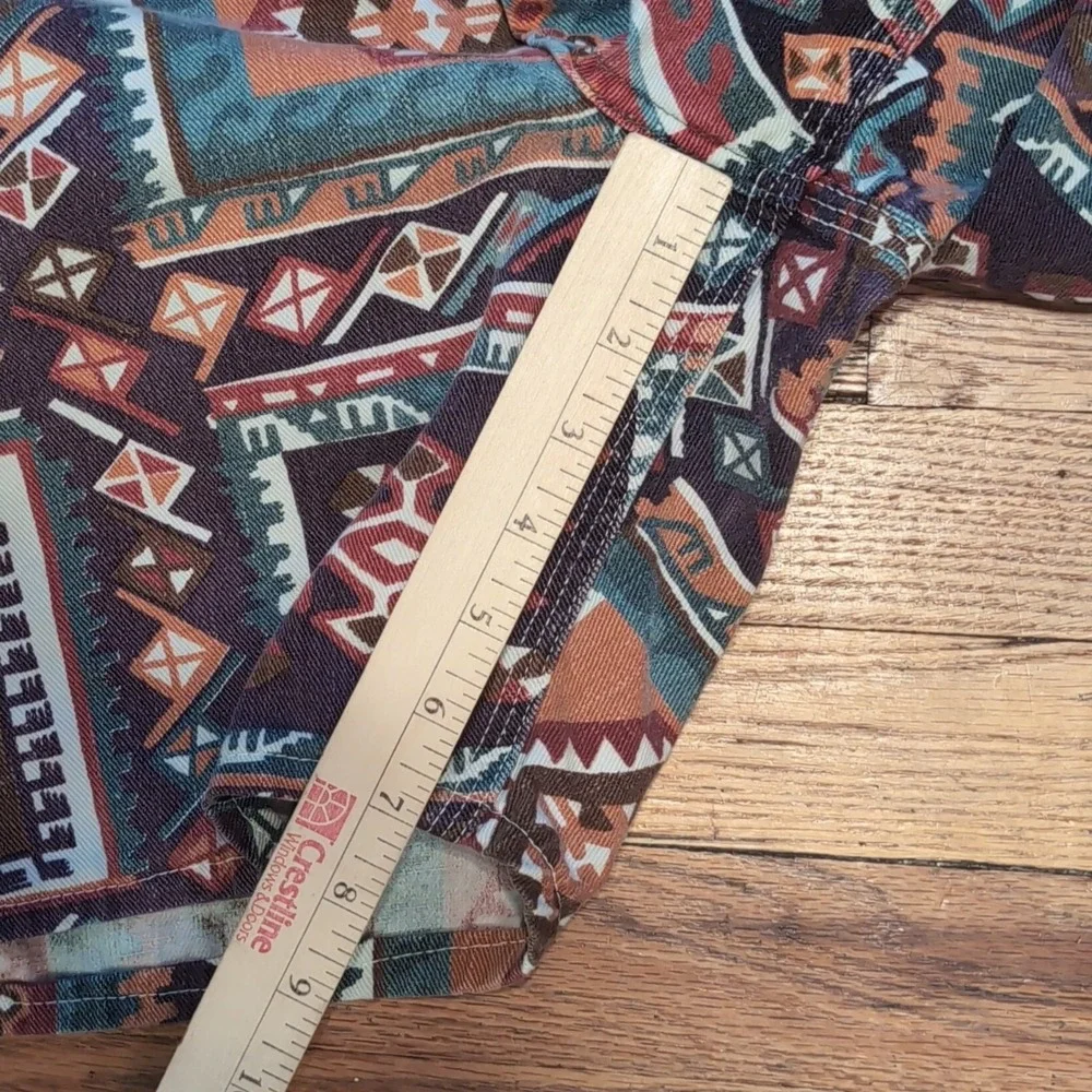 Big Smith Southwestern Pattern Short Overalls Aztec Waist 38 Union Made